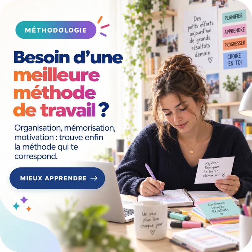 Besoin d'une meilleure méthode de travail ? Trouve la méthode qui te correspond.